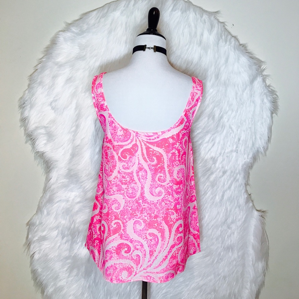 Lilly Pulitzer Pink Swirl Print Sleeveless Tank - Picture 4 of 7
